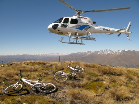 Chopper taking off from Crown Peak